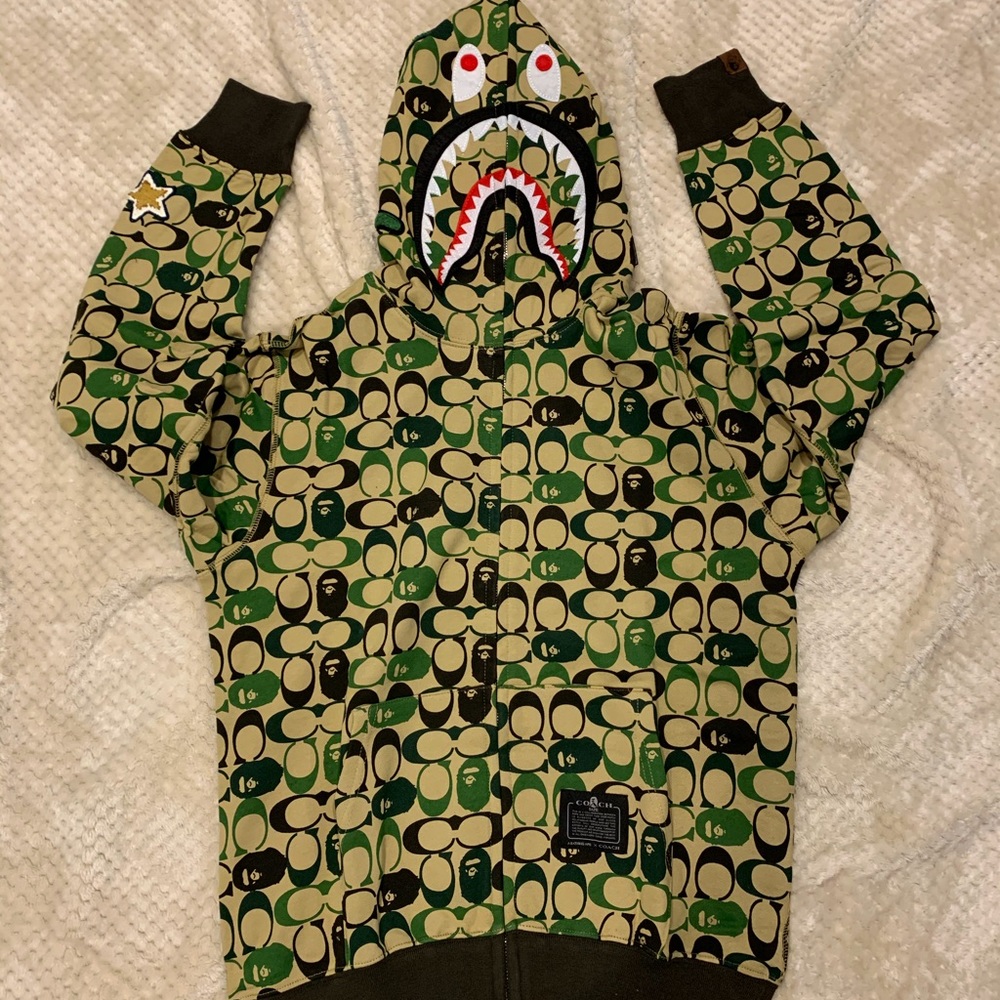 Bape A Bathing Ape Dinosaur Shark Hoodie
